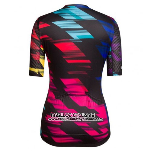 2016 Maillot Ciclismo Femme Canyon Noir et Rouge Manches Courtes et Cuissard