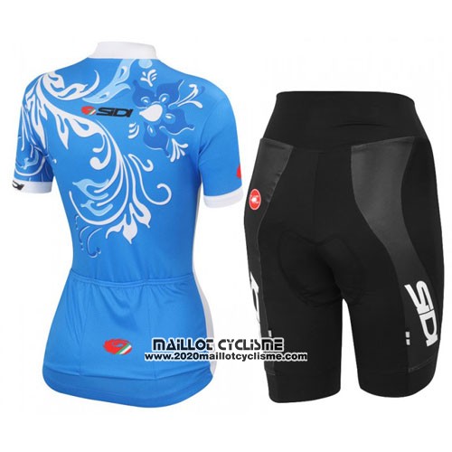 2016 Maillot Ciclismo Castelli Blanc et Bleu Manches Courtes et Cuissard