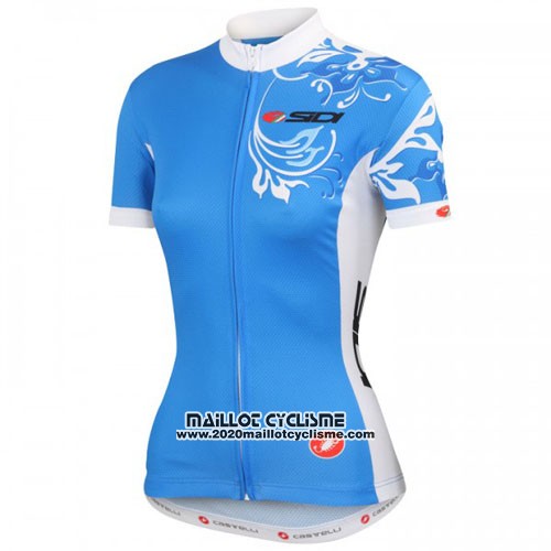 2016 Maillot Ciclismo Castelli Blanc et Bleu Manches Courtes et Cuissard