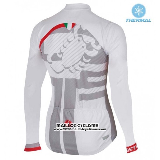 2016 Maillot Ciclismo Femme Castelli Blanc et Rouge Manches Longues et Cuissard
