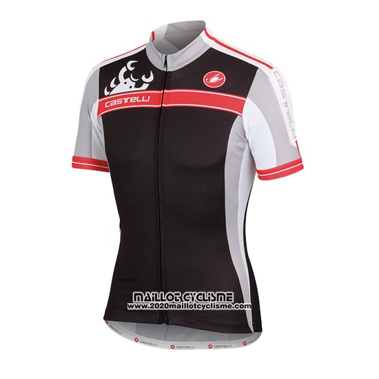 2016 Maillot Ciclismo Femme Castelli Noir et Rouge Manches Courtes et Cuissard