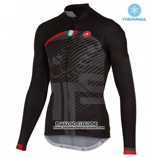 2016 Maillot Ciclismo Femme Castelli Noir et Rouge Manches Longues et Cuissard