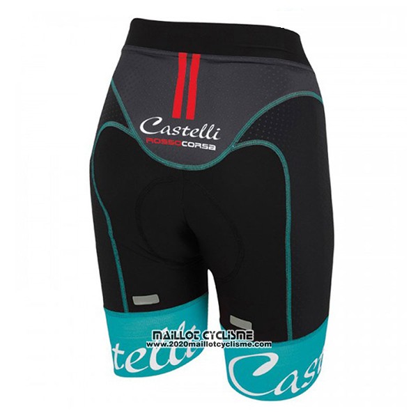 2017 Maillot Ciclismo Femme Castelli Aero Race Vert Manches Courtes et Cuissard