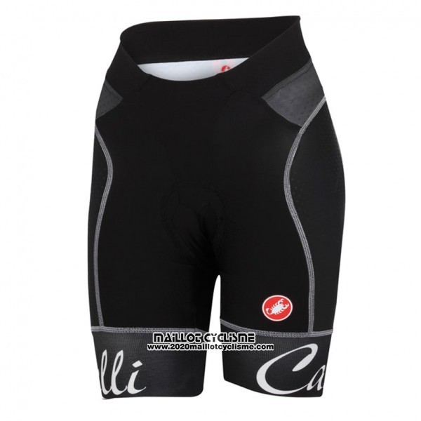 2017 Maillot Ciclismo Femme Castelli Noir et Blanc Manches Courtes et Cuissard