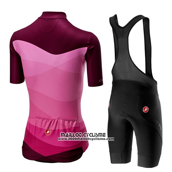 2019 Maillot Ciclismo Femme Castelli Tabula Rose Manches Courtes et Cuissard