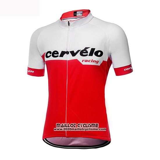2019 Maillot Ciclismo Femme Cervelo Blanc Rouge Manches Courtes et Cuissard