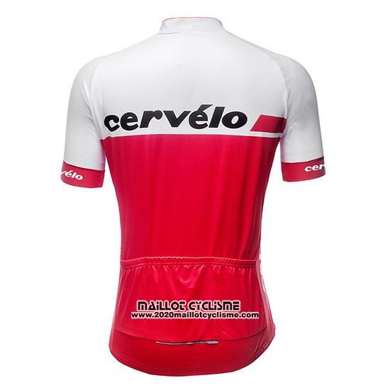 2019 Maillot Ciclismo Femme Cervelo Blanc Rouge Manches Courtes et Cuissard