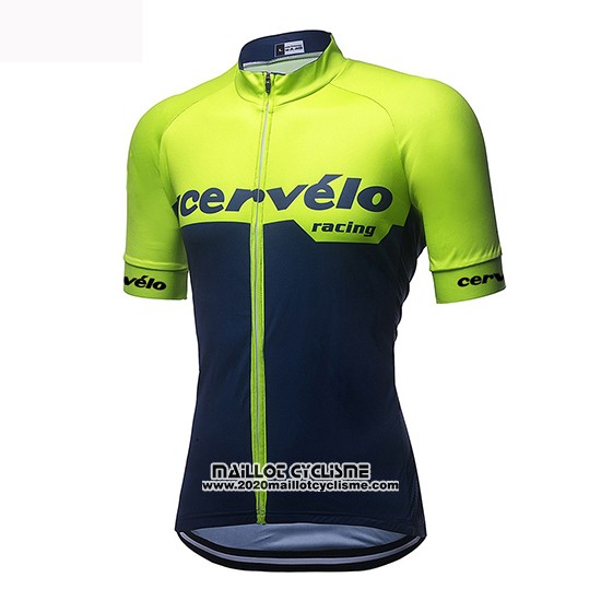 2019 Maillot Ciclismo Femme Cervelo Vert Noir Manches Courtes et Cuissard