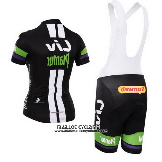 2015 Maillot Ciclismo Femme Liv Blanc et Noir Manches Courtes et Cuissard