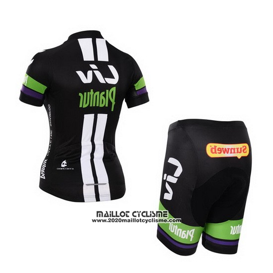 2015 Maillot Ciclismo Femme Liv Blanc et Noir Manches Courtes et Cuissard