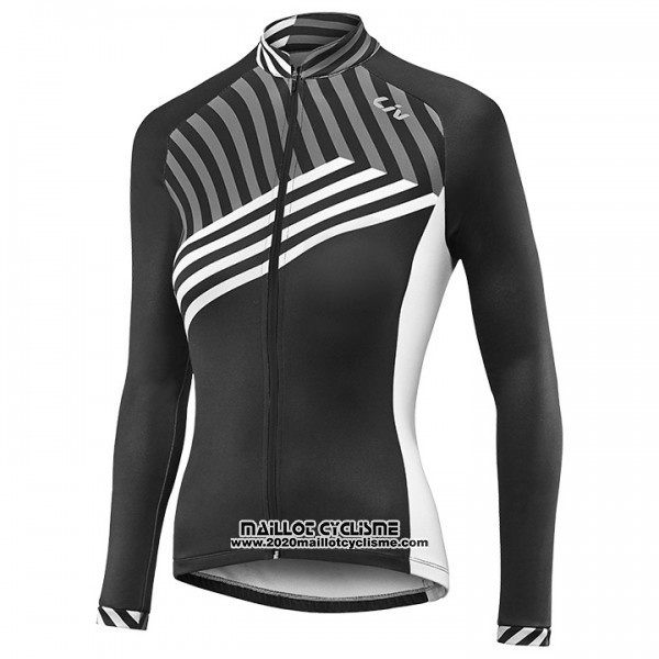 2017 Maillot Ciclismo Femme Liv Noir et Blanc Manches Longues et Cuissard