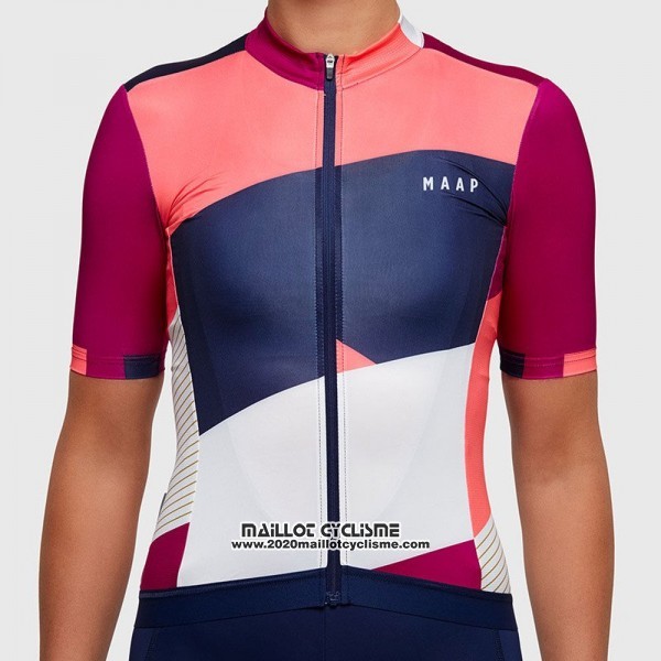 2017 Maillot Ciclismo Femme MAAP Blanc et Rose Manches Courtes et Cuissard