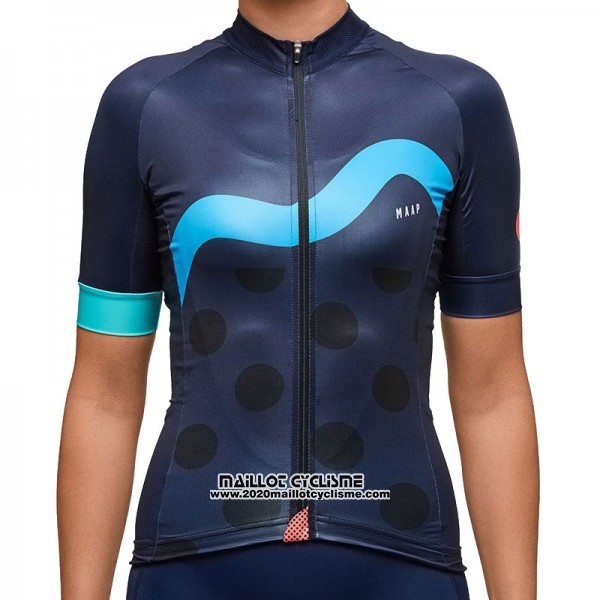 2017 Maillot Ciclismo Femme MAAP Profond Bleu Manches Courtes et Cuissard