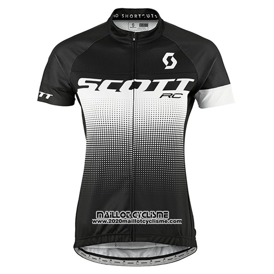 2016 Maillot Ciclismo Femme Scott Noir et Blanc Manches Courtes et Cuissard