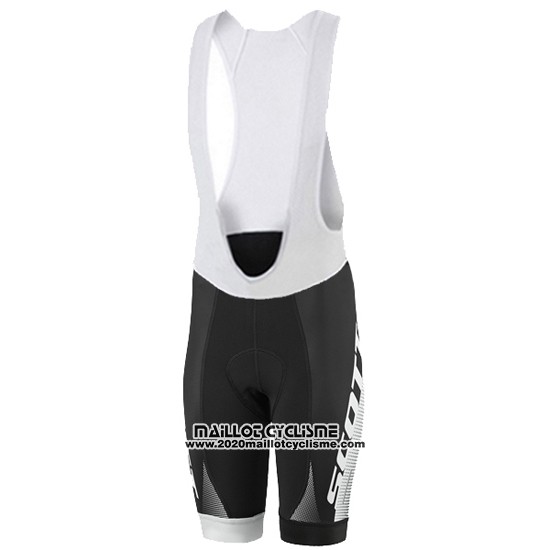 2016 Maillot Ciclismo Femme Scott Noir et Blanc Manches Courtes et Cuissard