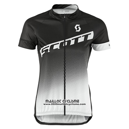 2016 Maillot Ciclismo Femme Scott Noir et Gris Manches Courtes et Cuissard