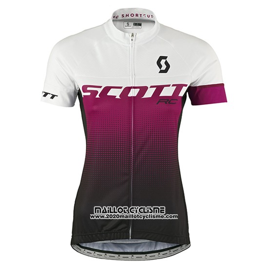 2016 Maillot Ciclismo Femme Scott Rouge et Blanc Manches Courtes et Cuissard
