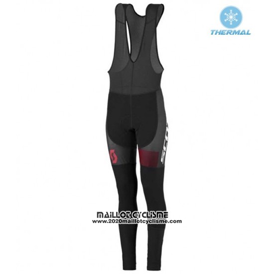 2016 Maillot Ciclismo Femme Scott Rouge et Noir Manches Longues et Cuissard