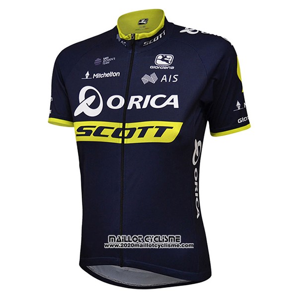 2017 Maillot Ciclismo Femme Scott Noir et Jaune Manches Courtes et Cuissard