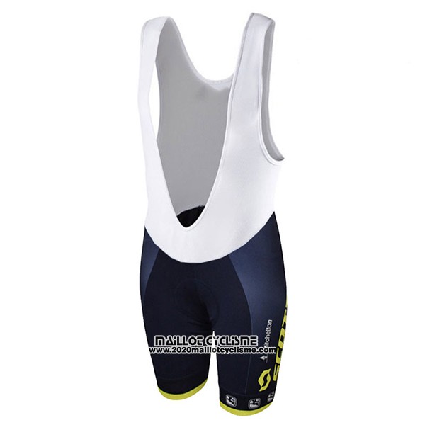 2017 Maillot Ciclismo Femme Scott Noir et Jaune Manches Courtes et Cuissard
