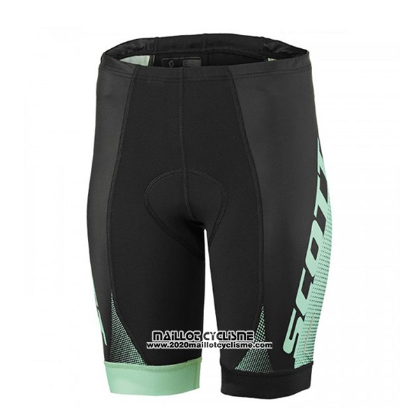 2017 Maillot Ciclismo Femme Scott Noir et Vert Manches Courtes et Cuissard