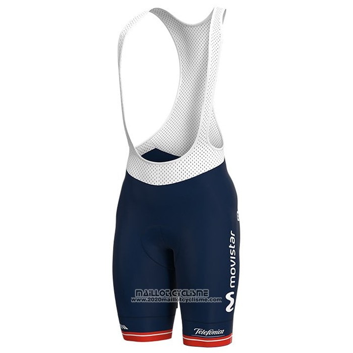 2021 Maillot Cyclisme Femme Movistar Champion Danemark Manches Courtes et Cuissard