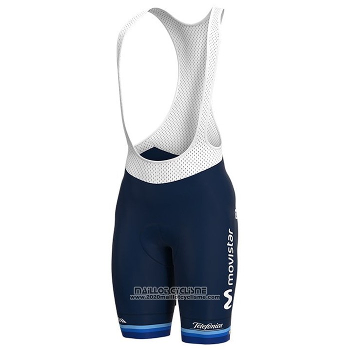2021 Maillot Cyclisme Femme Movistar Champion Europe Manches Courtes et Cuissard