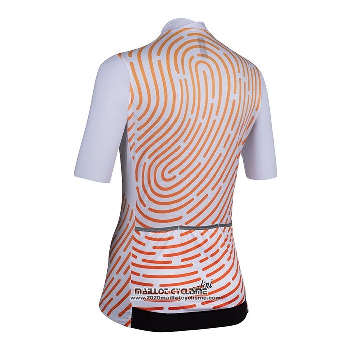 1920 Maillot Cyclisme Femme Nalini Blanc Orange Manches Courtes et Cuissard