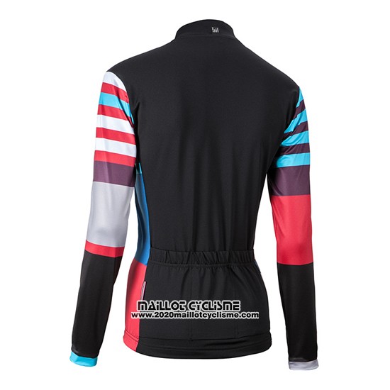 2016 Maillot Ciclismo Femme Nalini Noir et Rouge Manches Longues et Cuissard