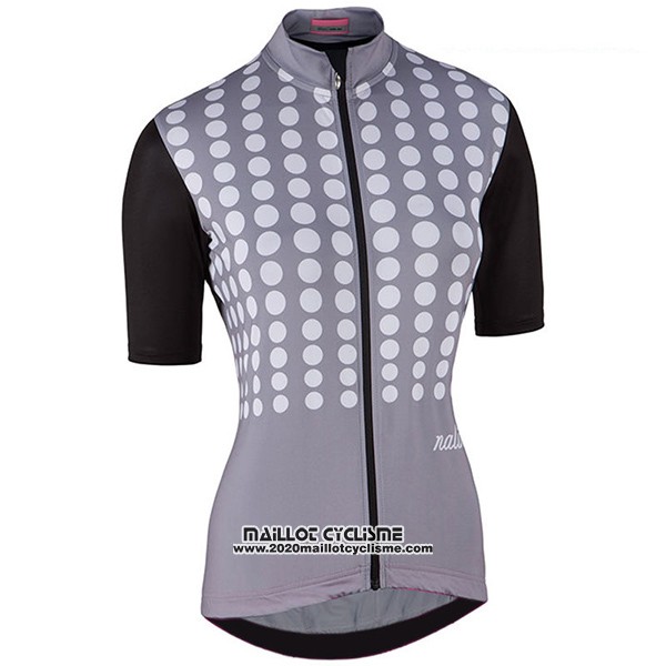 2017 Maillot Ciclismo Femme Nalini Optical Noir et Gris Manches Courtes et Cuissard