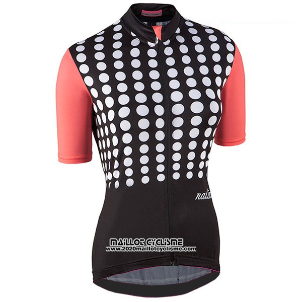 2017 Maillot Ciclismo Femme Nalini Optical Noir et Orange Manches Courtes et Cuissard