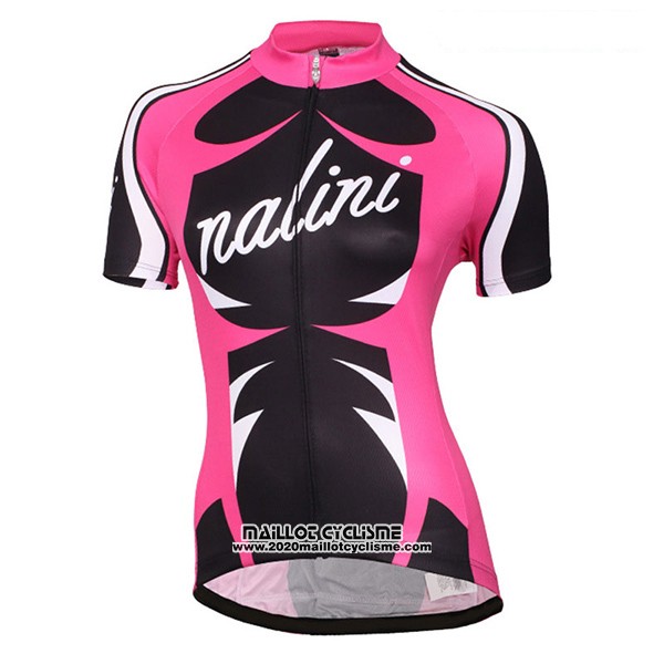 2017 Maillot Ciclismo Femme Nalini Verona Rouge et Noir Manches Courtes et Cuissard
