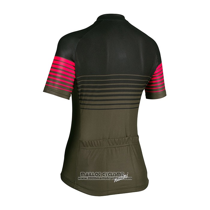 2022 Maillot Cyclisme Femme Nalini Vert Noir Manches Courtes et Cuissard