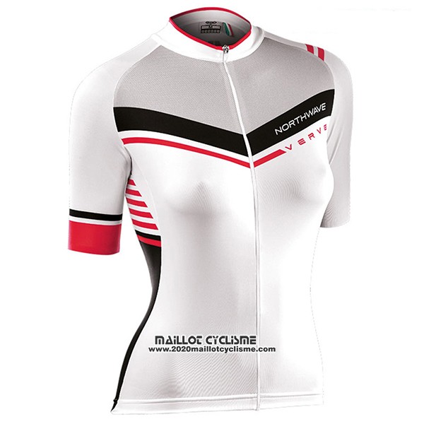2017 Maillot Ciclismo Femme Northwave Blanc Manches Courtes et Cuissard