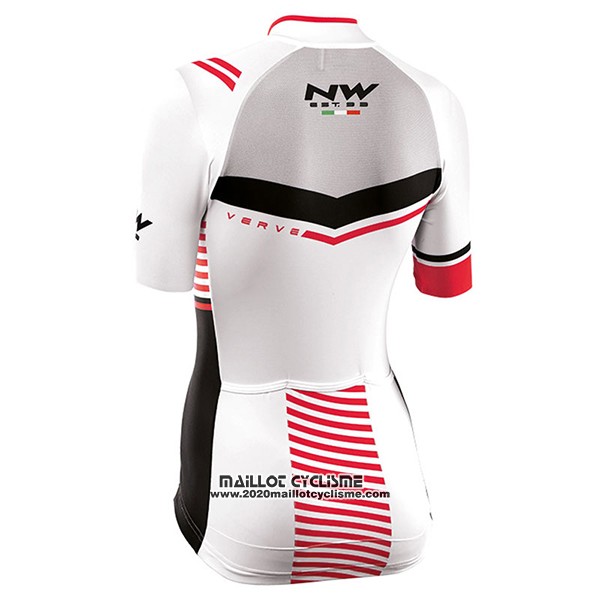 2017 Maillot Ciclismo Femme Northwave Blanc Manches Courtes et Cuissard