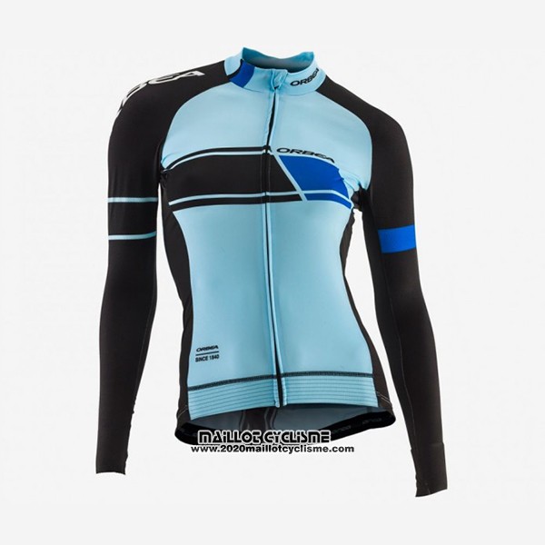 2017 Maillot Ciclismo Femme Orbea Noir et Bleu Manches Longues et Cuissard