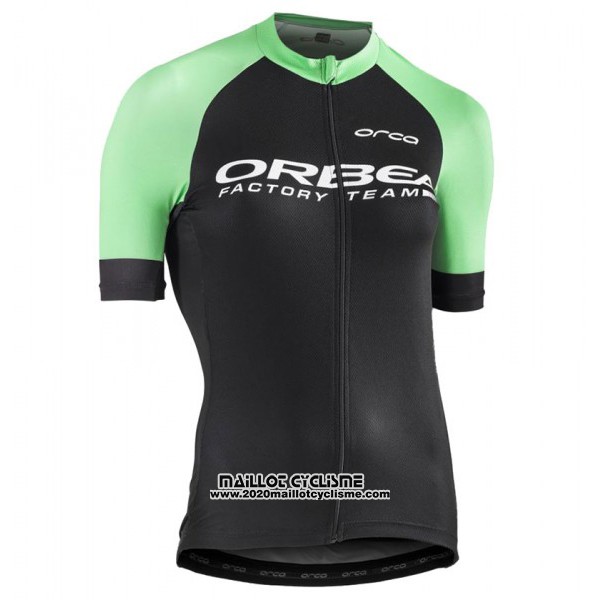 2017 Maillot Ciclismo Femme Orbea Noir et Vert Manches Courtes et Cuissard