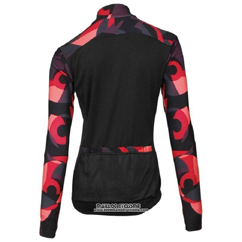 2018 Maillot Ciclismo Femme Orbea Rouge et Noir Manches Longues et Cuissard