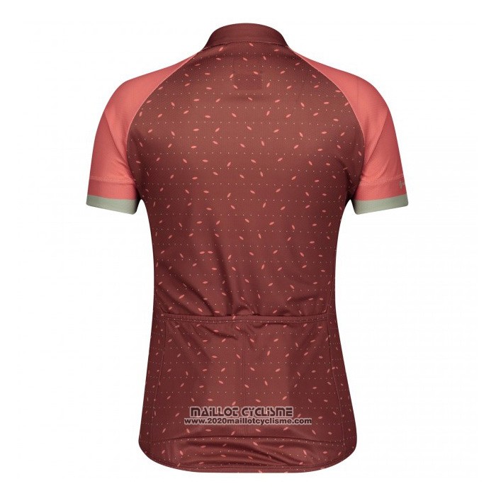 2021 Maillot Cyclisme Femme Scott Fonce Rouge Manches Courtes et Cuissard