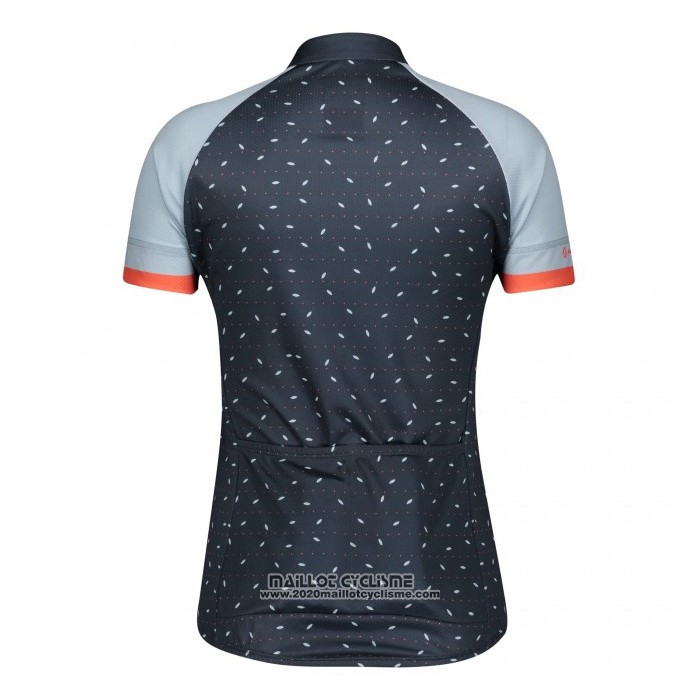 2021 Maillot Cyclisme Femme Scott Gris Bleu Manches Courtes et Cuissard