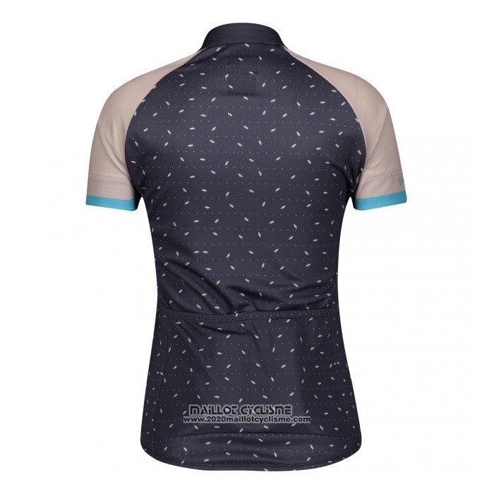 2021 Maillot Cyclisme Femme Scott Gris Marron Manches Courtes et Cuissard