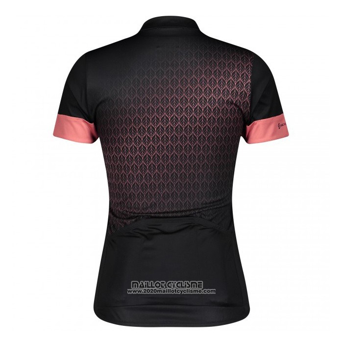 2021 Maillot Cyclisme Femme Scott Noir Rose Manches Courtes et Cuissard