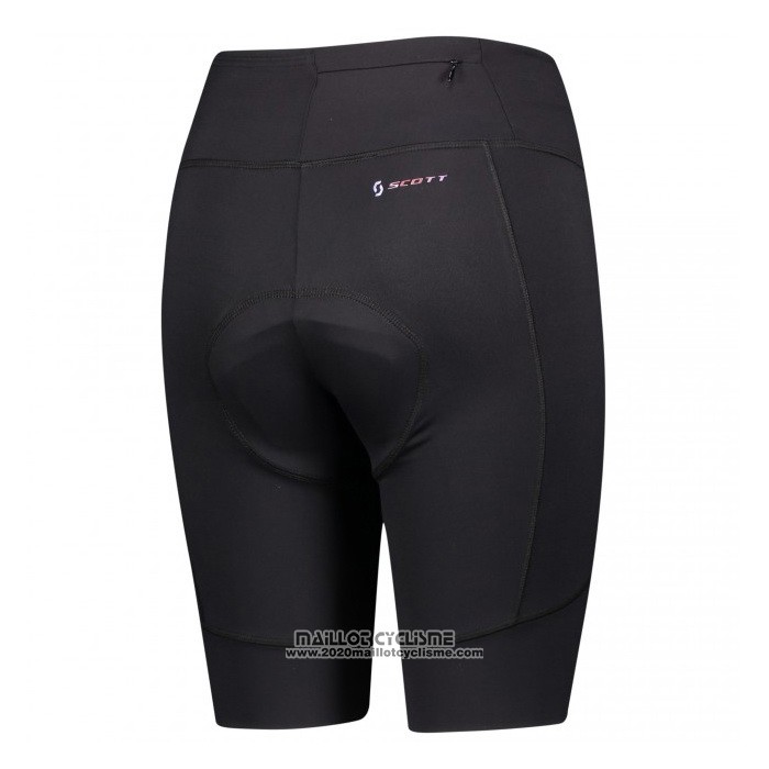 2021 Maillot Cyclisme Femme Scott Noir Rose Manches Courtes et Cuissard