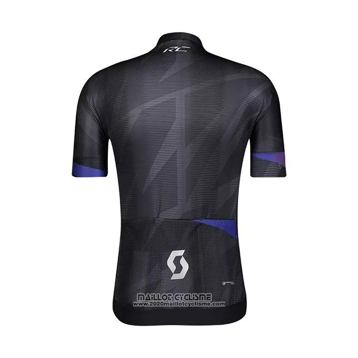 2021 Maillot Cyclisme Femme Scott Noir Violet Manches Courtes et Cuissard