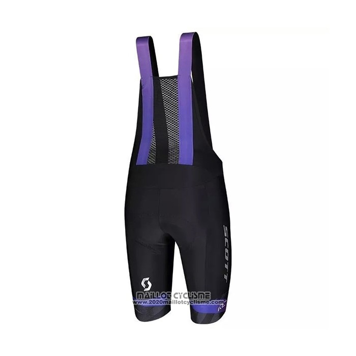 2021 Maillot Cyclisme Femme Scott Noir Violet Manches Courtes et Cuissard