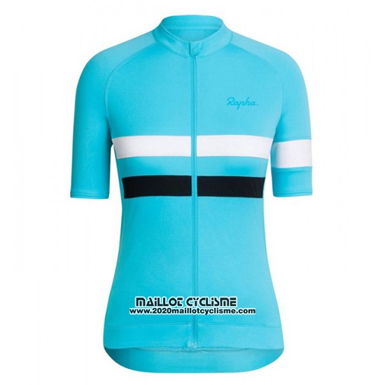 2016 Maillot Ciclismo Femme Sky Bleu et Blanc Manches Courtes et Cuissard
