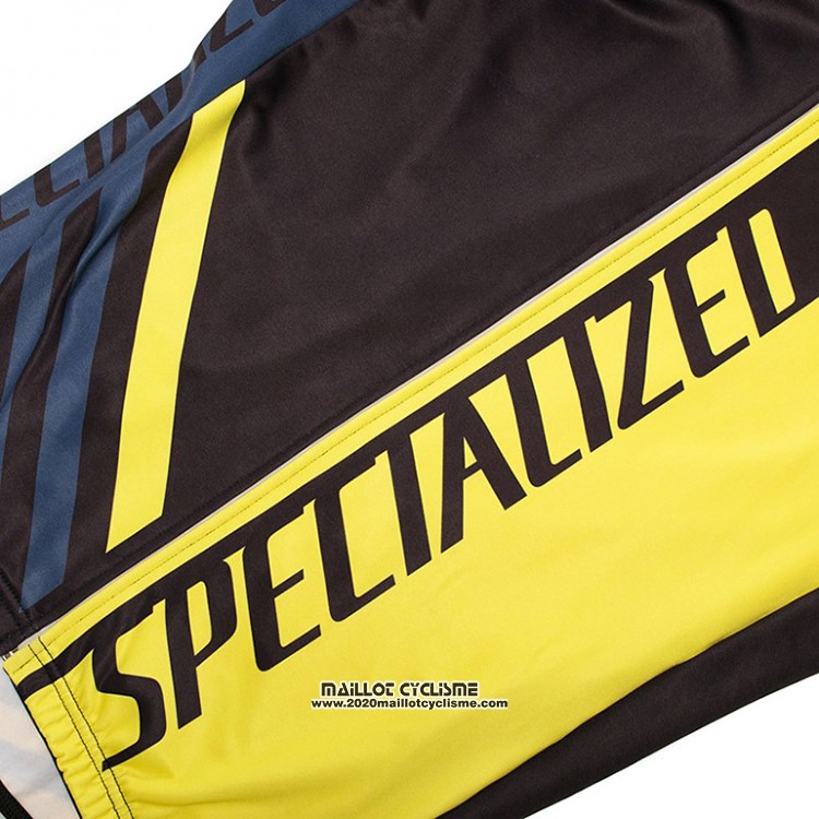 2018 Maillot Ciclismo Specialized Noir et Jaune Manches Longues et Cuissard