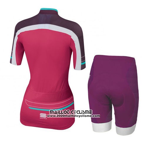 2016 Maillot Ciclismo Femme Sportful Rouge et Vert Manches Courtes et Cuissard