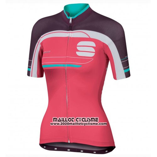 2016 Maillot Ciclismo Femme Sportful Rouge et Vert Manches Courtes et Cuissard