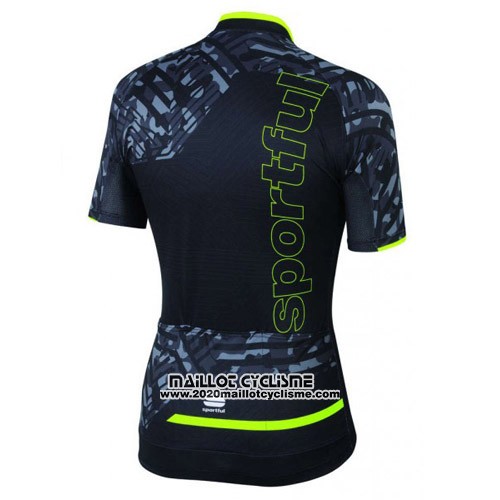 2016 Maillot Ciclismo Femme Sportful Vert et Noir Manches Courtes et Cuissard